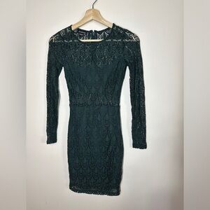 sexy vintage y2k bebe green lace mini dress